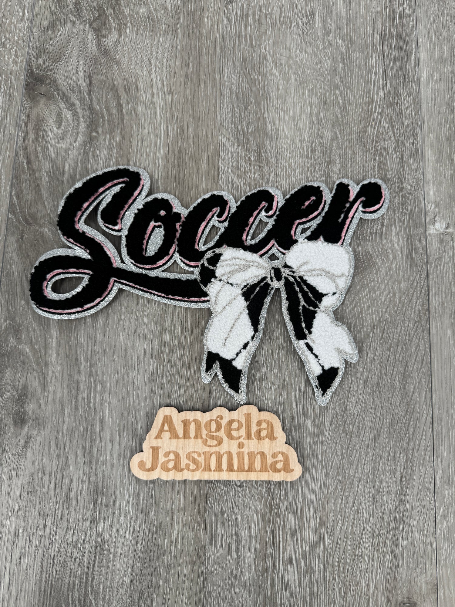 Soccer Bow Chenille Patch