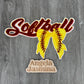 Softball Bow Chenille Patch