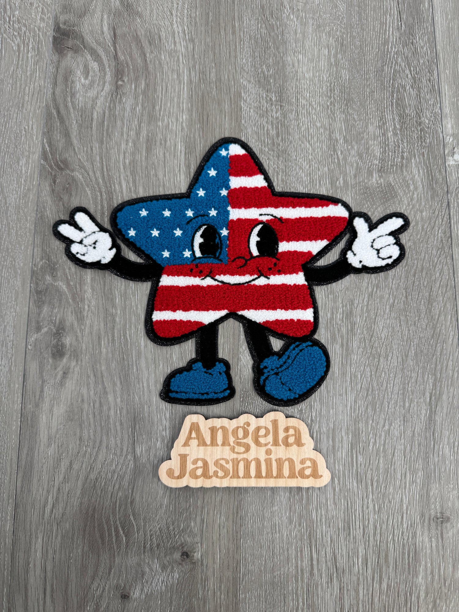 Happy Star Chenille Patch