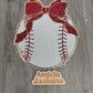 Baseball Bow Sequins Patch