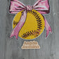 Softball Bow Sequins Patch