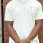 Puff Cross Embroidered Comfort Colors Tee
