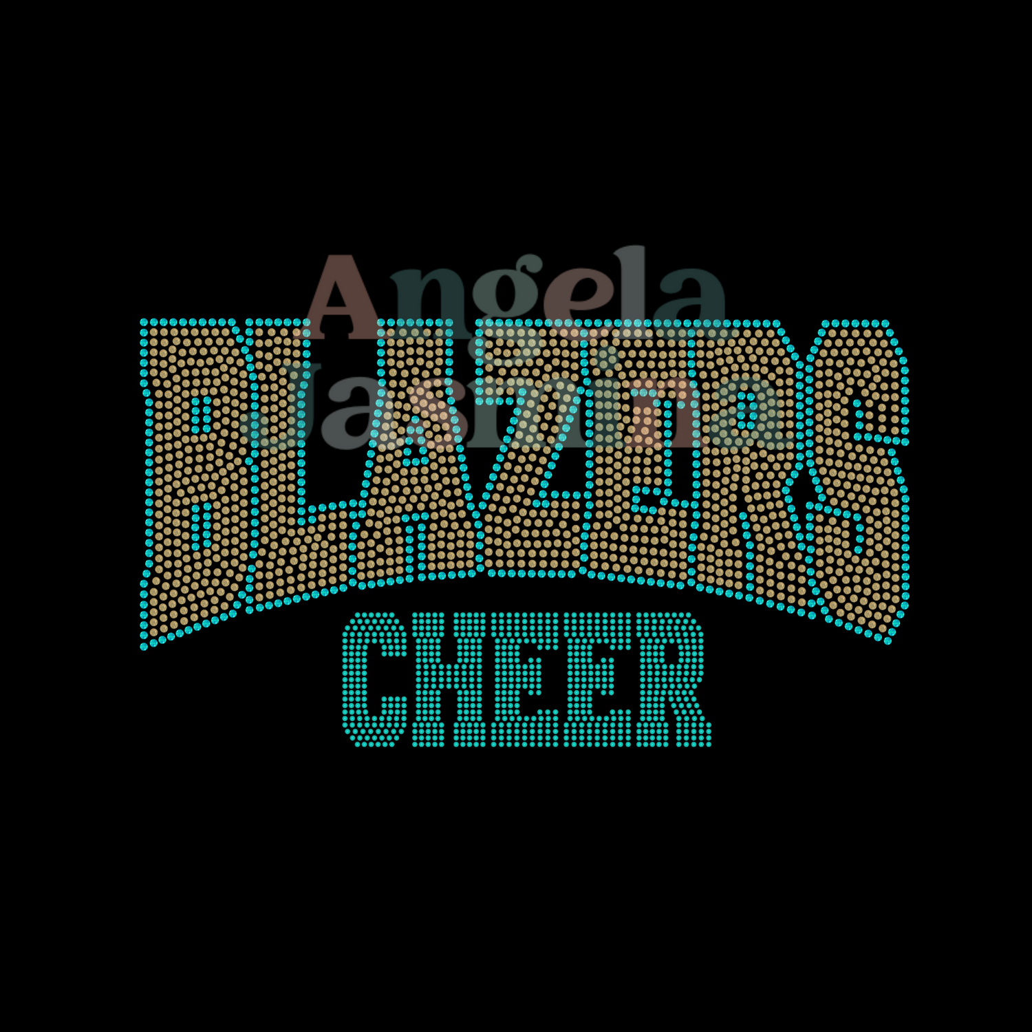 Blazers Cheer Curved Spangle Transfer