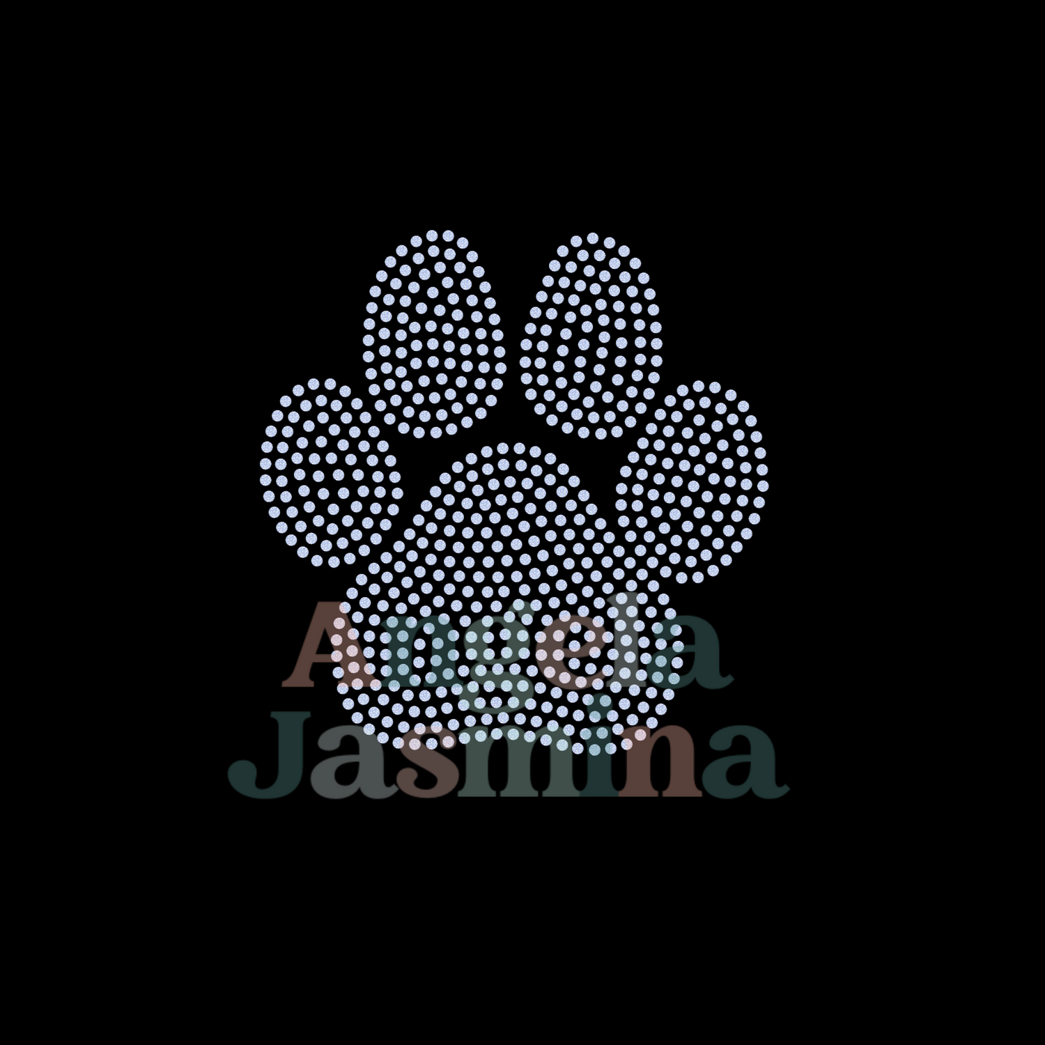 Paw Print 5 INCH SINGLE Custom Color SPANGLE Transfer