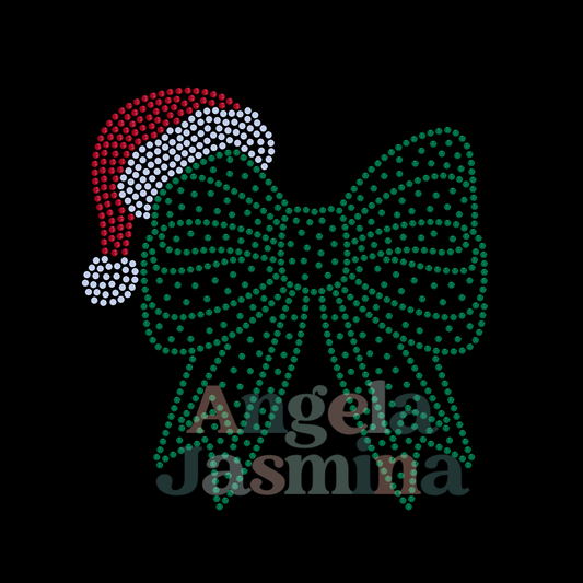 Christmas Bow SPANGLE BLING Transfer