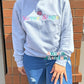 Brain Never Stops Embroidered Crewneck Sweatshirt