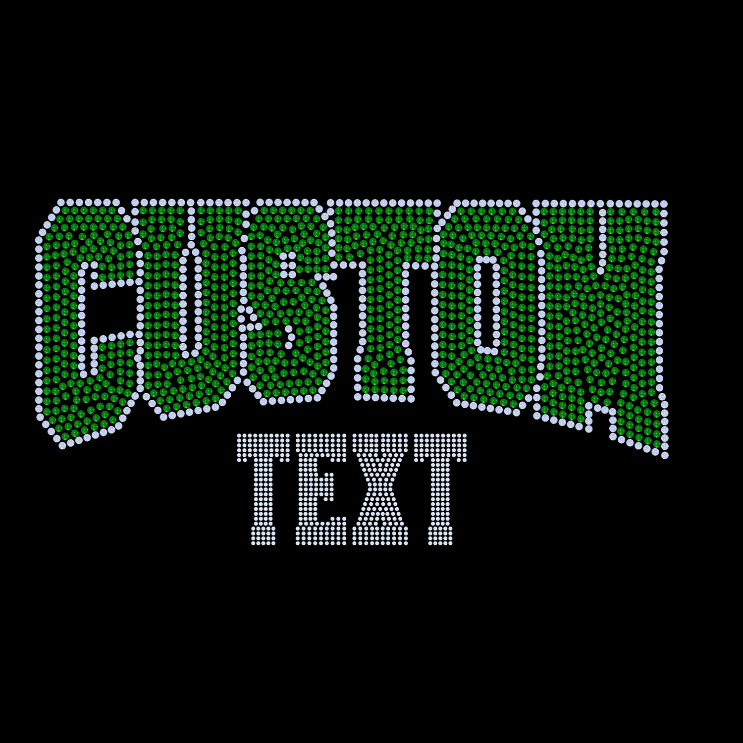 Custom DOUBLE Line with Outline CURVED SPANGLE ( TWO TRANSFERS )