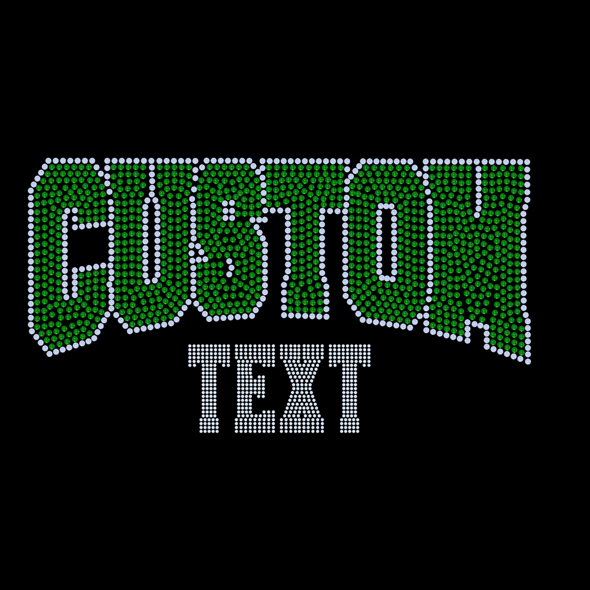 Custom DOUBLE Line with Outline CURVED SPANGLE ( TWO TRANSFERS ...