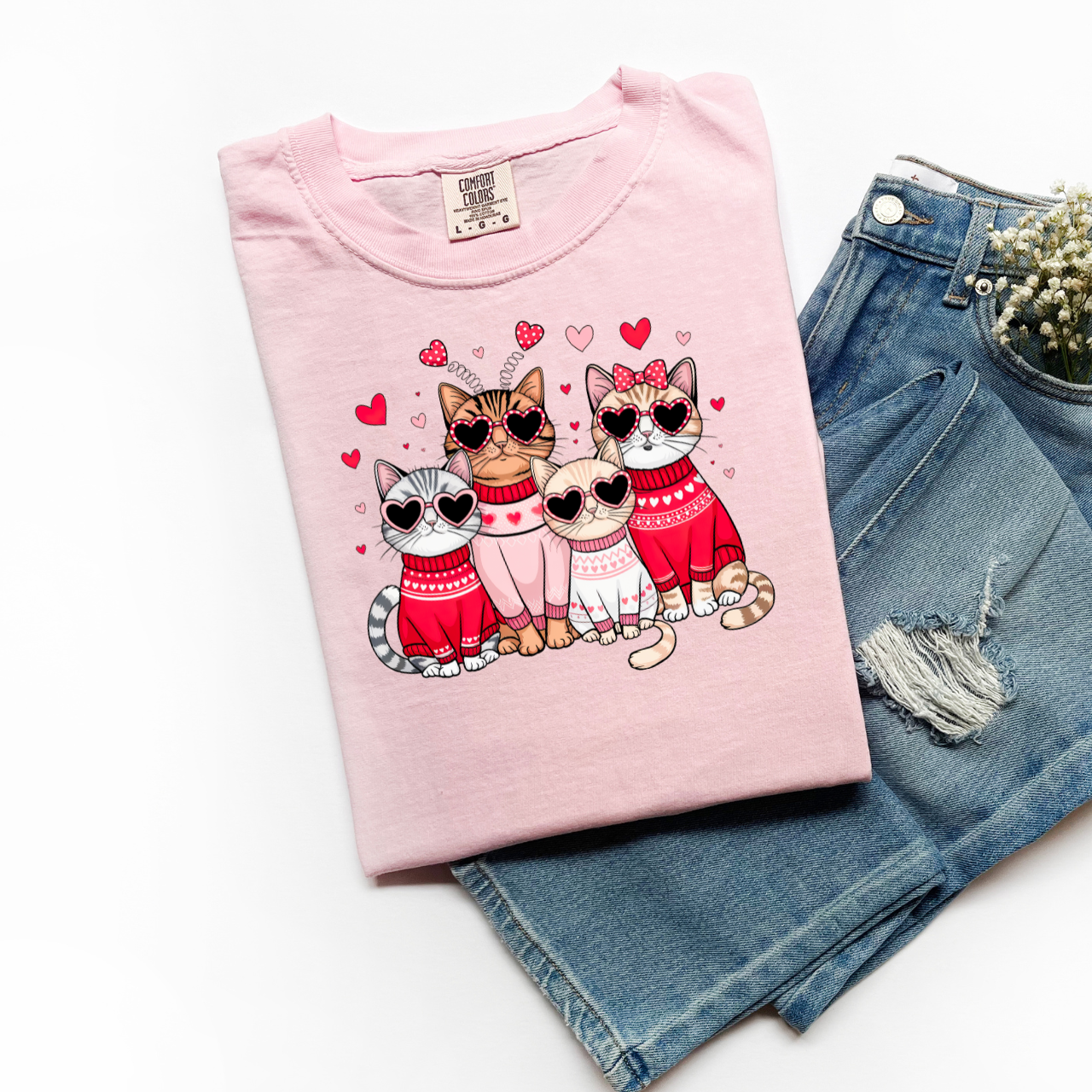 ADULT Valentines Cats DTF TRANSFER