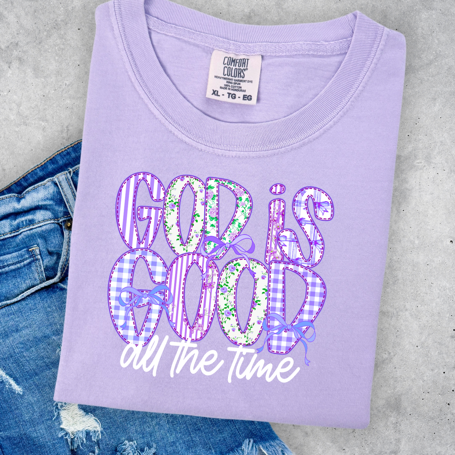ADULT God is Good all the time Purple DTF TRANSFER