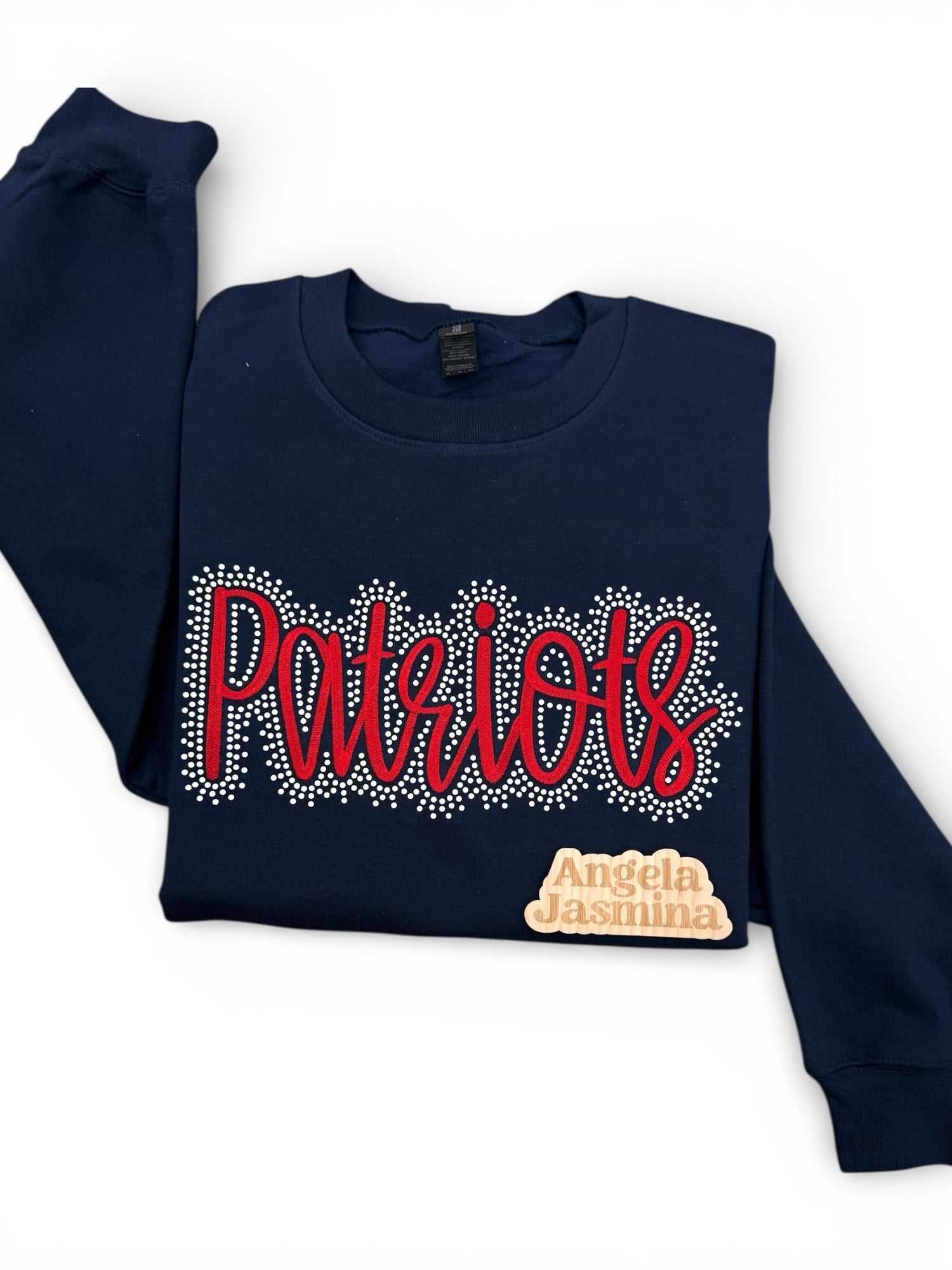Custom Patriots Embroidered & Bling Sweatshirt