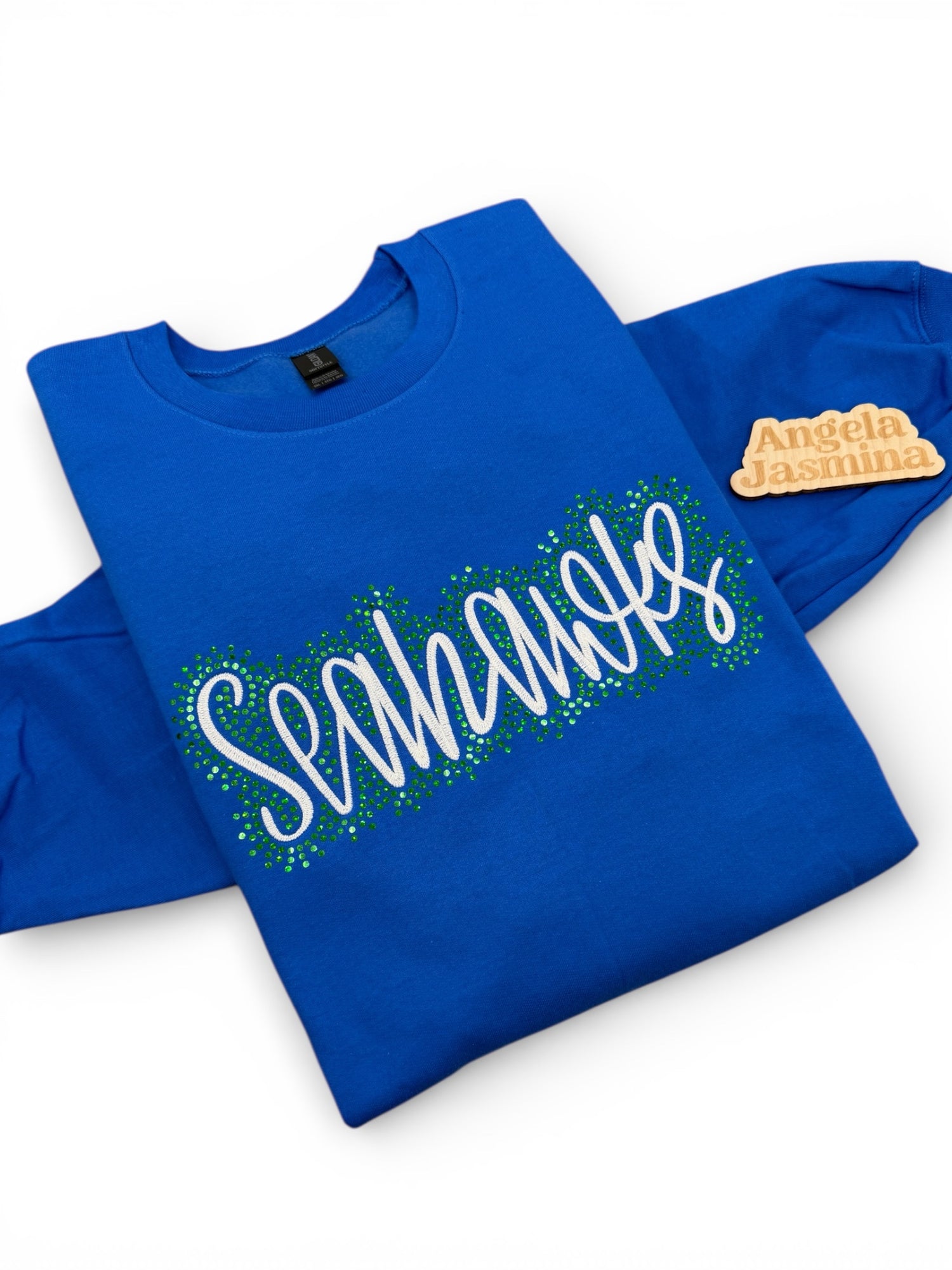 Custom Seahawks Embroidered & Bling Sweatshirt