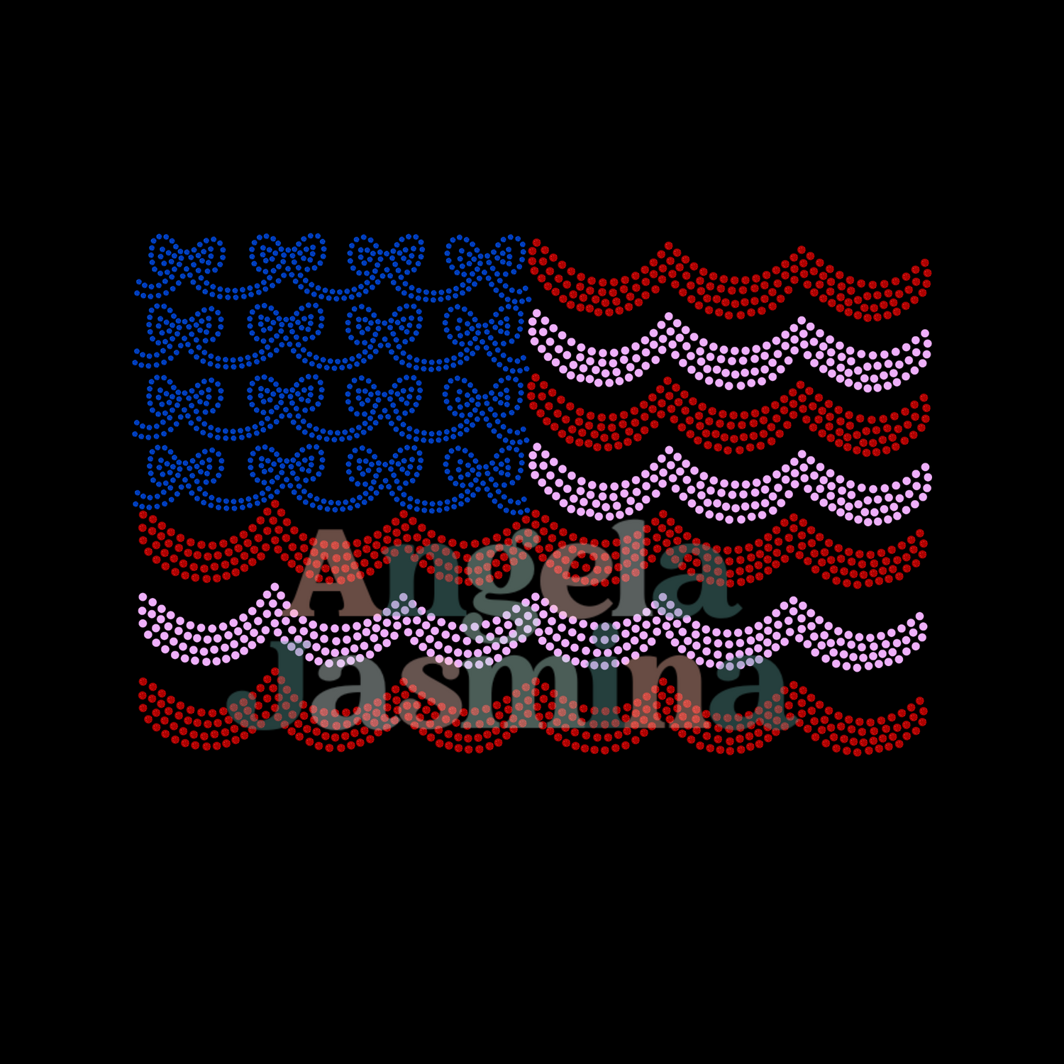 Coquette Fourth of July Flag SPANGLE BLING Transfer