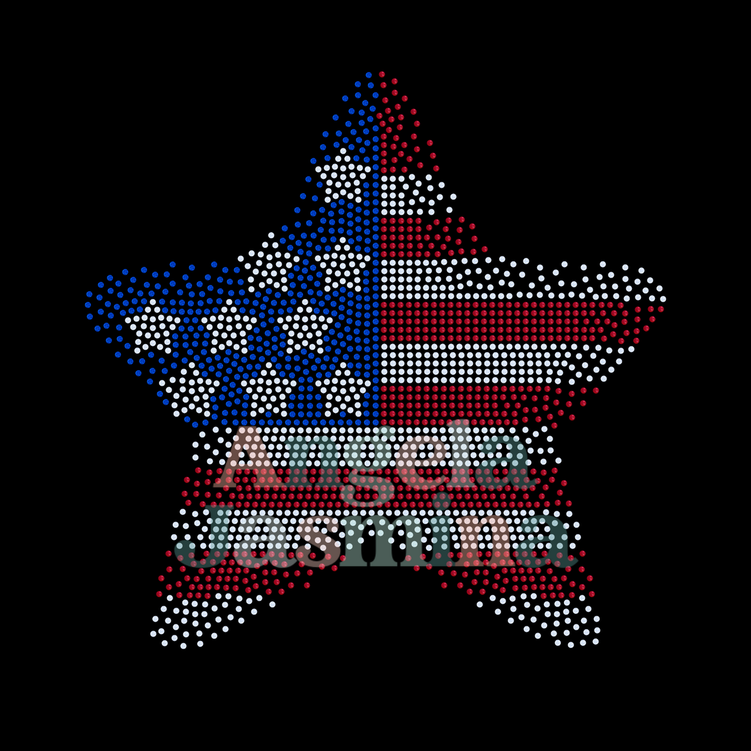 Fourth of July Scattered Star SPANGLE BLING Transfer