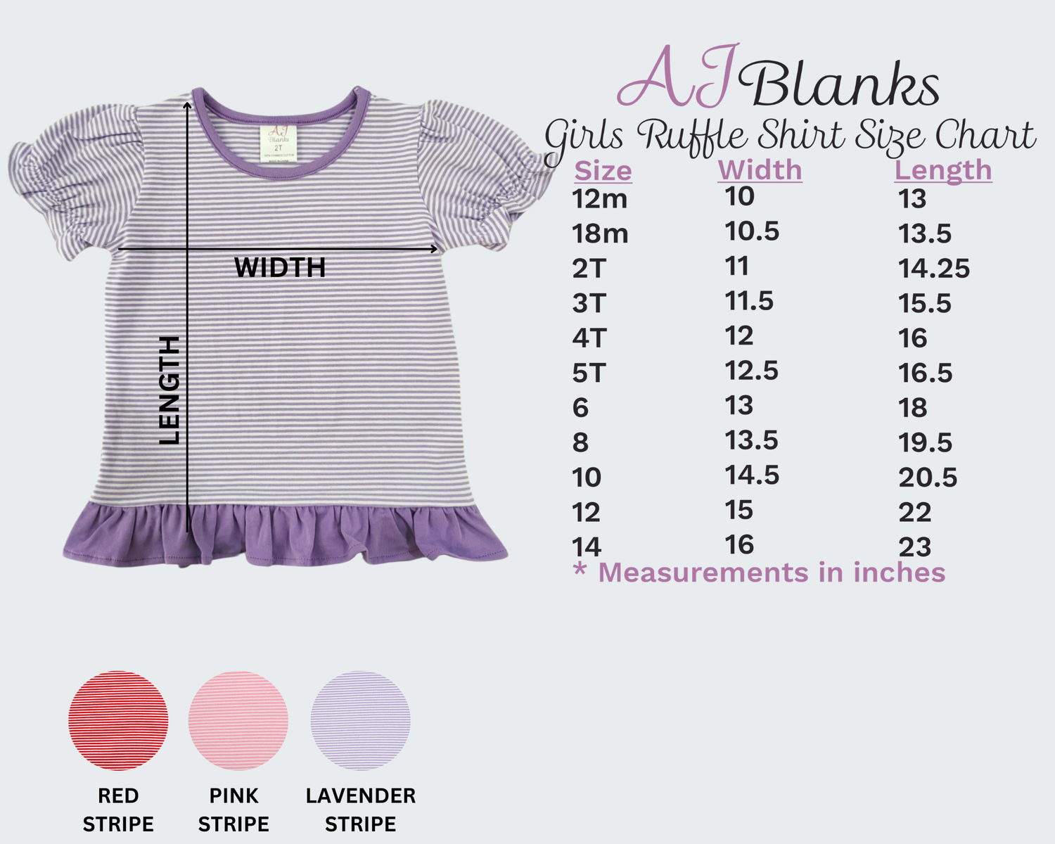 Monogram Me: Stripe Ruffle Left Chest Monogram
