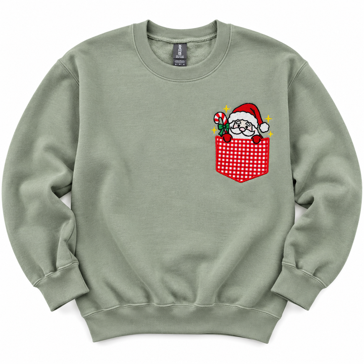 Santa Pocket Embroidered Sweatshirt