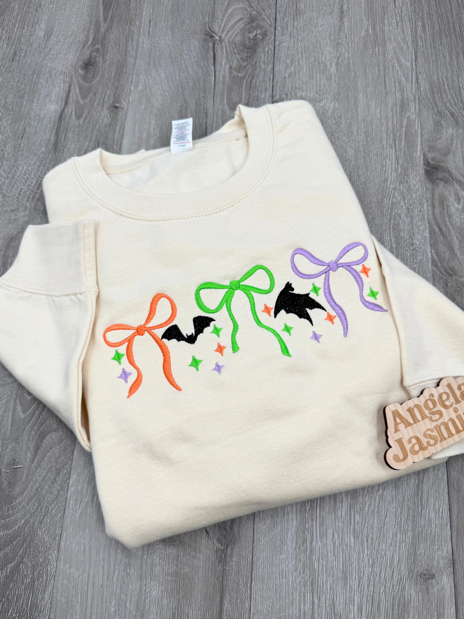 Bats Bows and Sparkles Embroidered Sweatshirt