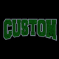 Custom WORD with Outline CURVED SPANGLE ( TWO TRANSFERS )