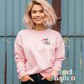 Pink Holly Jolly  Embroidered Sweatshirt
