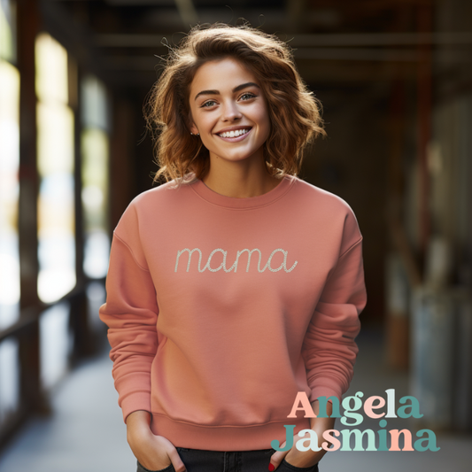 Rose Mama Chain Embroidered Sweatshirt