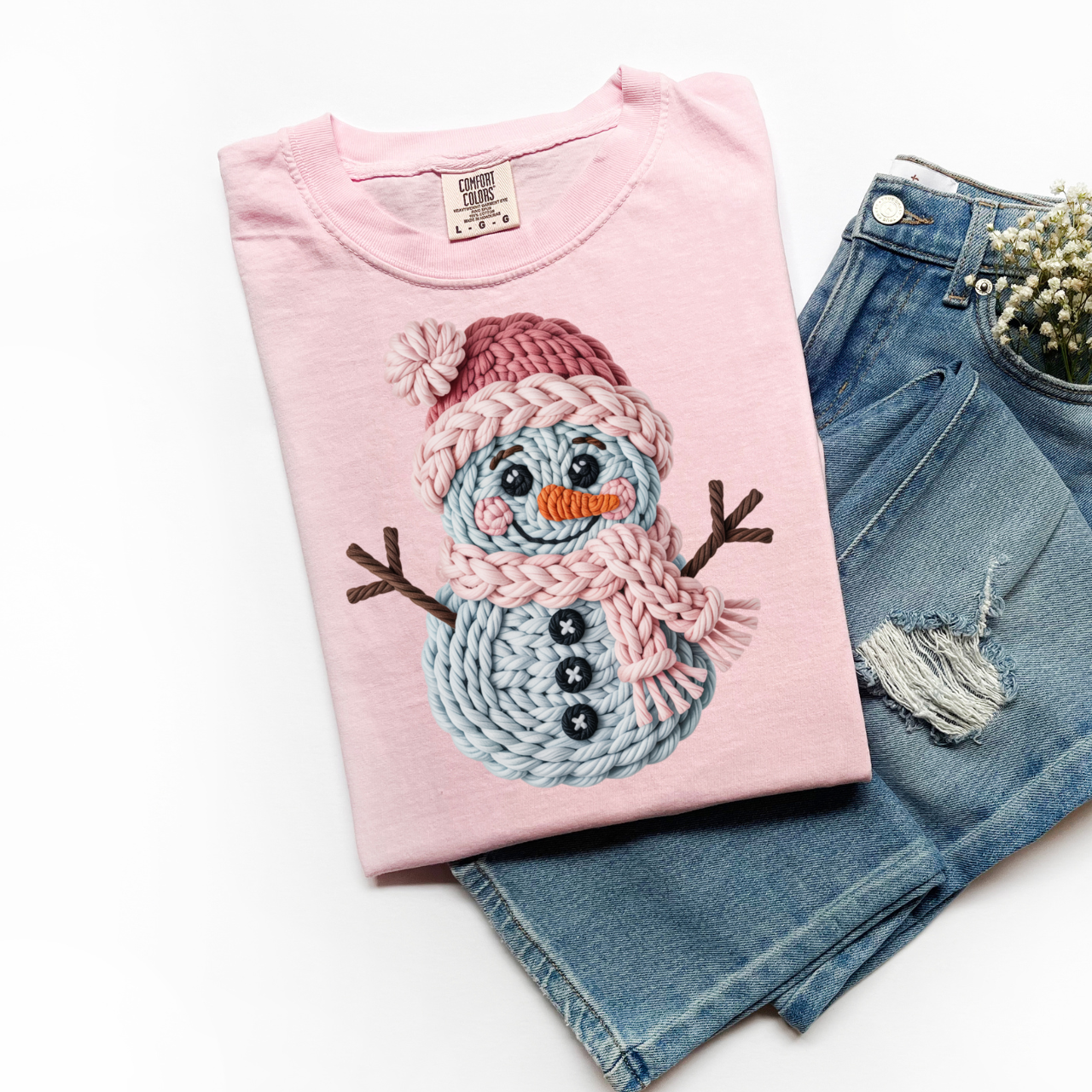 ADULT Yarn Snow Man DTF TRANSFER