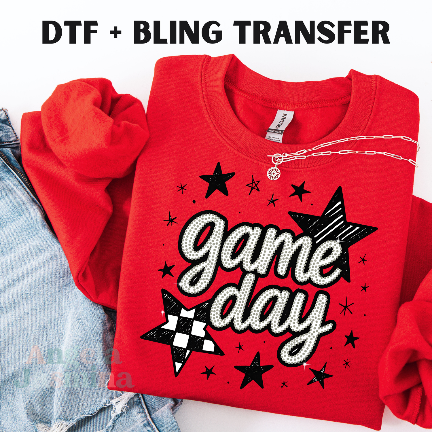 Game day DTF & Silver Bling Spangle Transfer