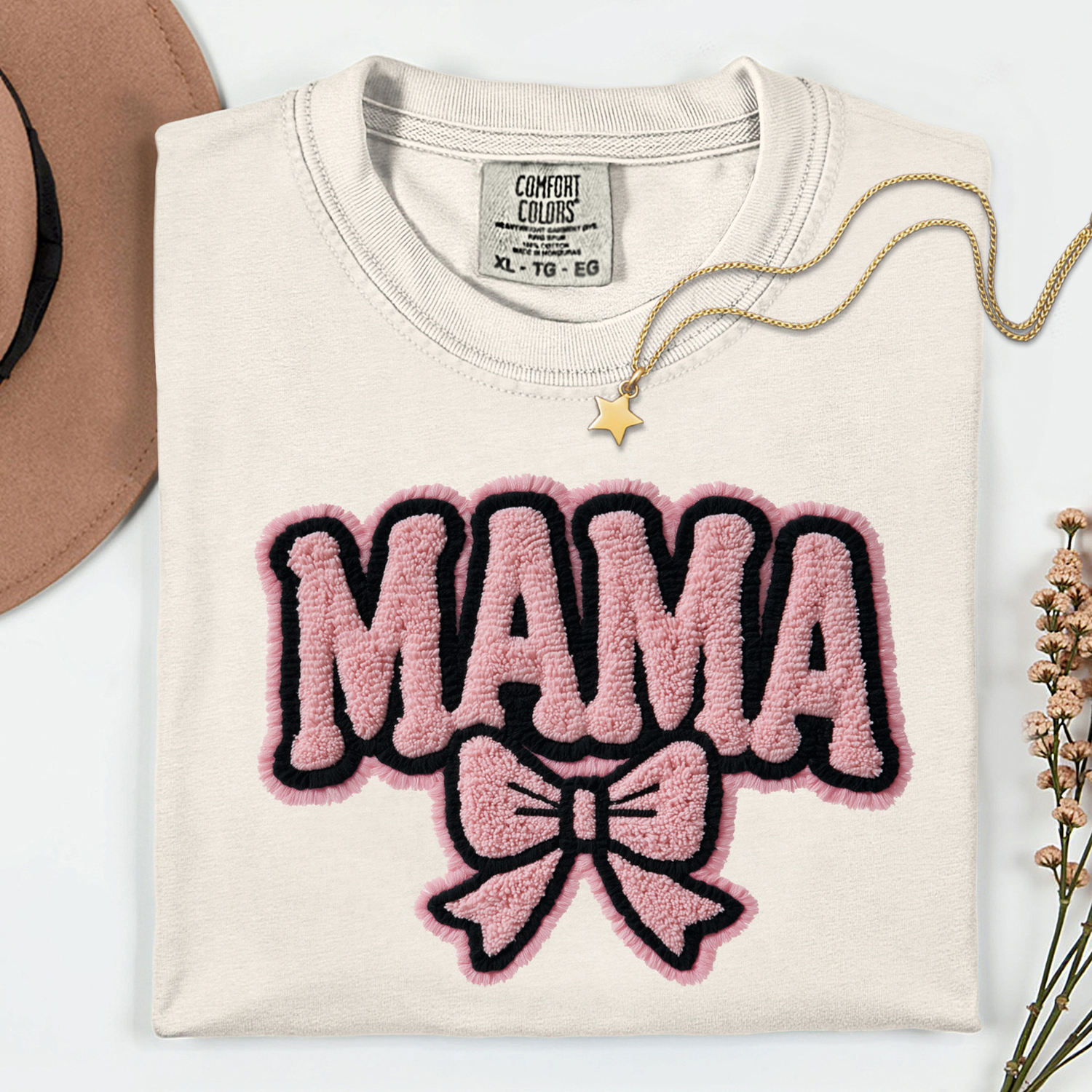 ADULT Faux Chenille Mama Bow DTF TRANSFER