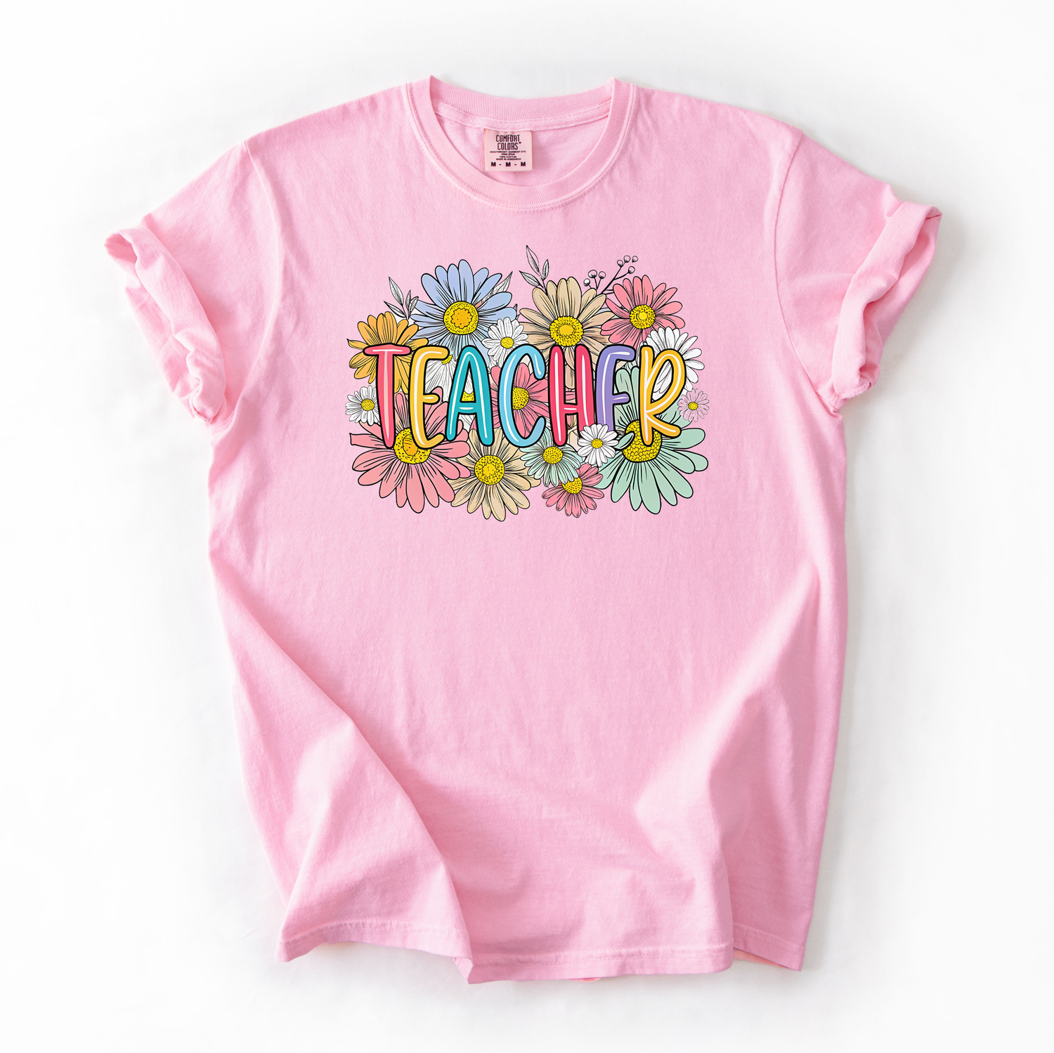 WHOLESALE Floral Teacher Comfort Colors Tee (6 Shirts)