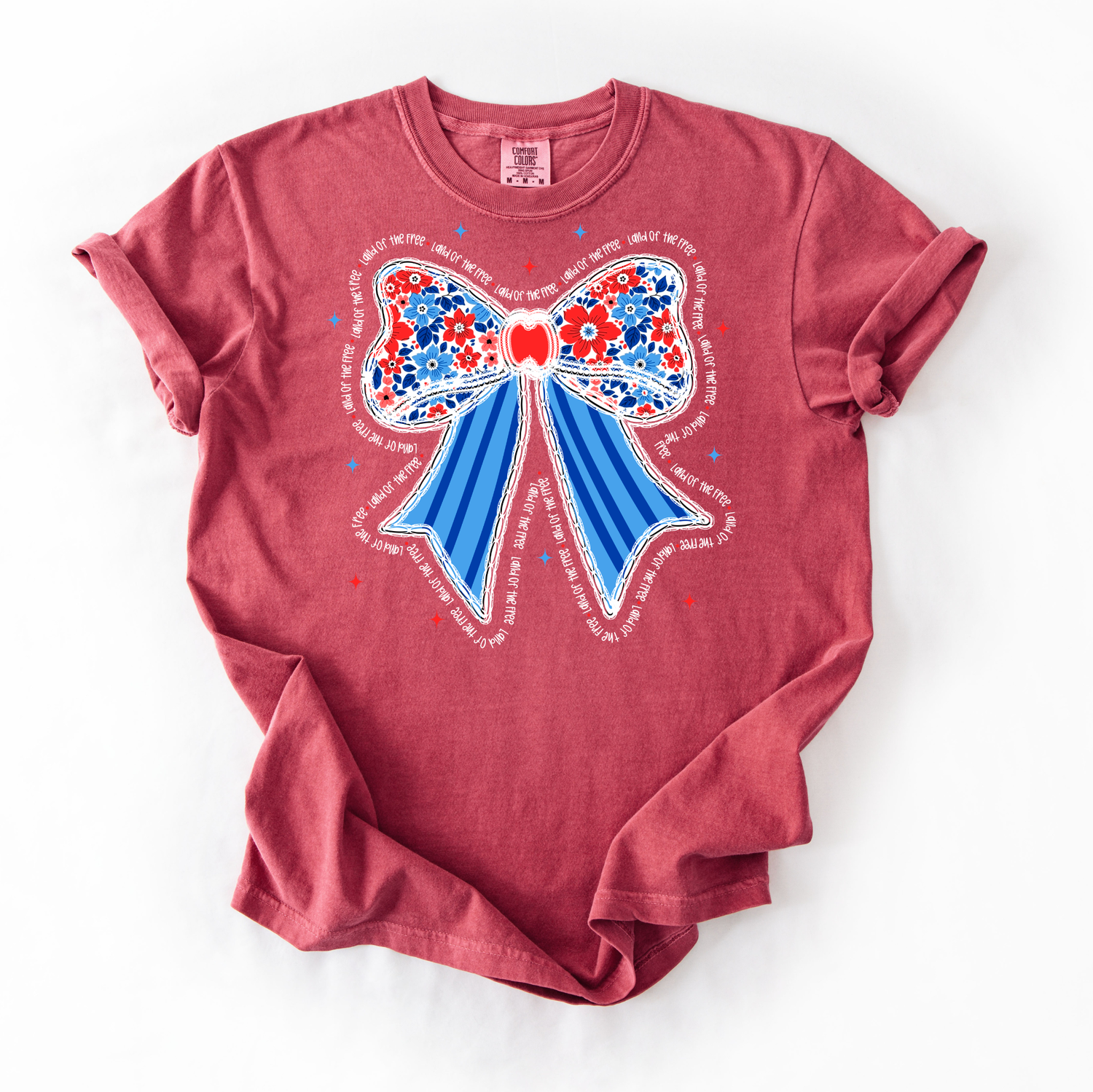 WHOLESALE Fourth of July Bow Comfort Colors Tee (6 Shirts)