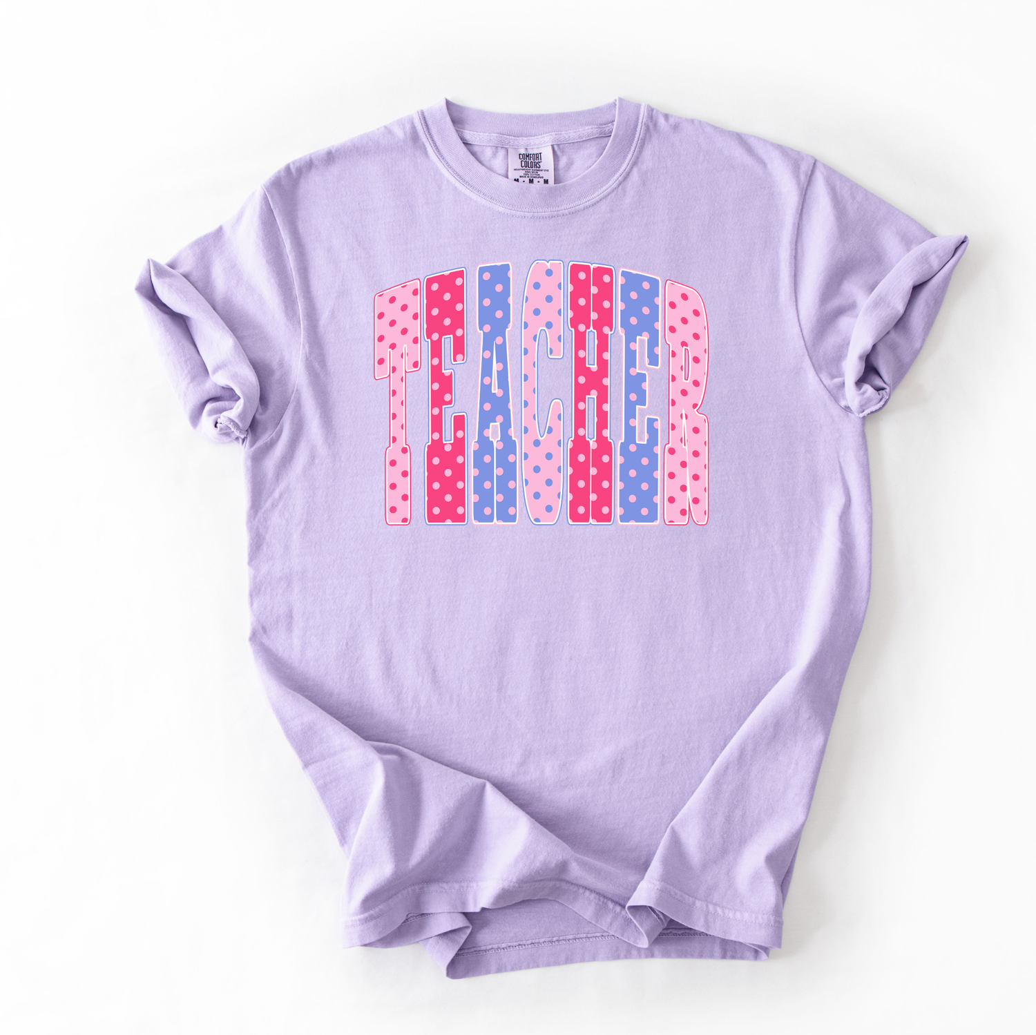 WHOLESALE Teacher Polka Dot Comfort Colors Tee (6 Shirts)