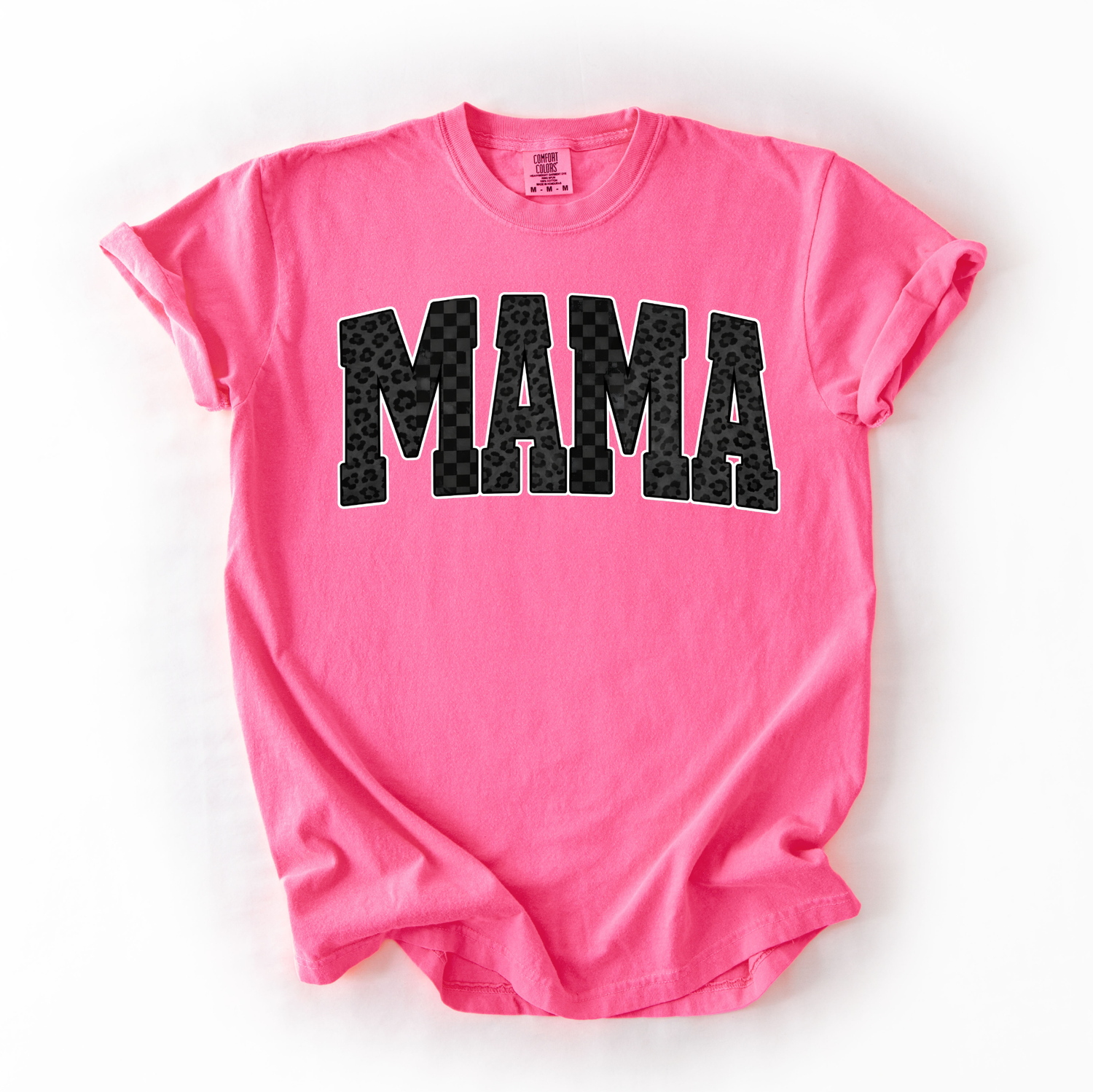 WHOLESALE Mama Cheetah Checkered Comfort Colors Tee (6 Shirts)