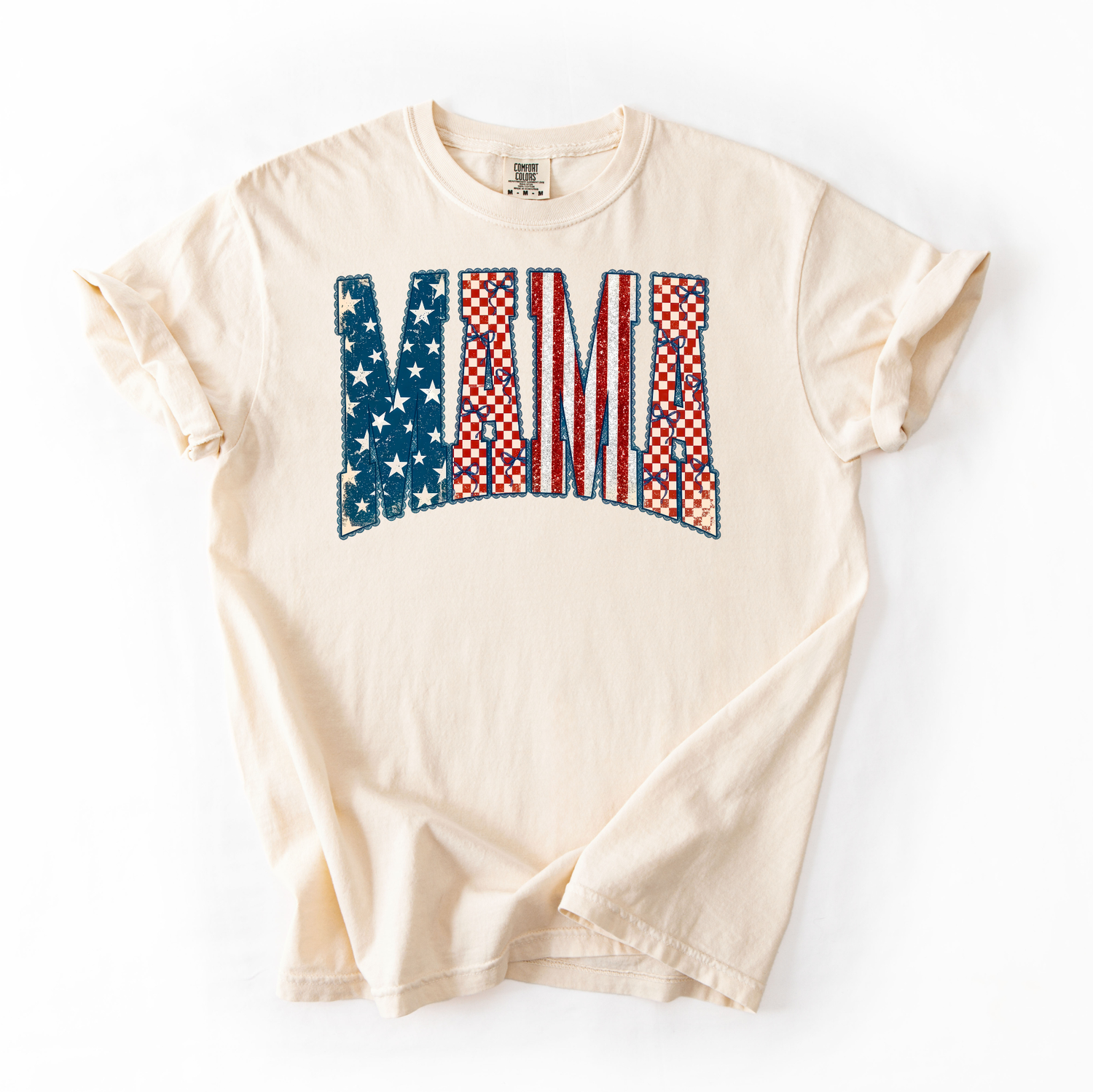 WHOLESALE Mama Fourth of July Flag Comfort Colors Tee (6 Shirts)