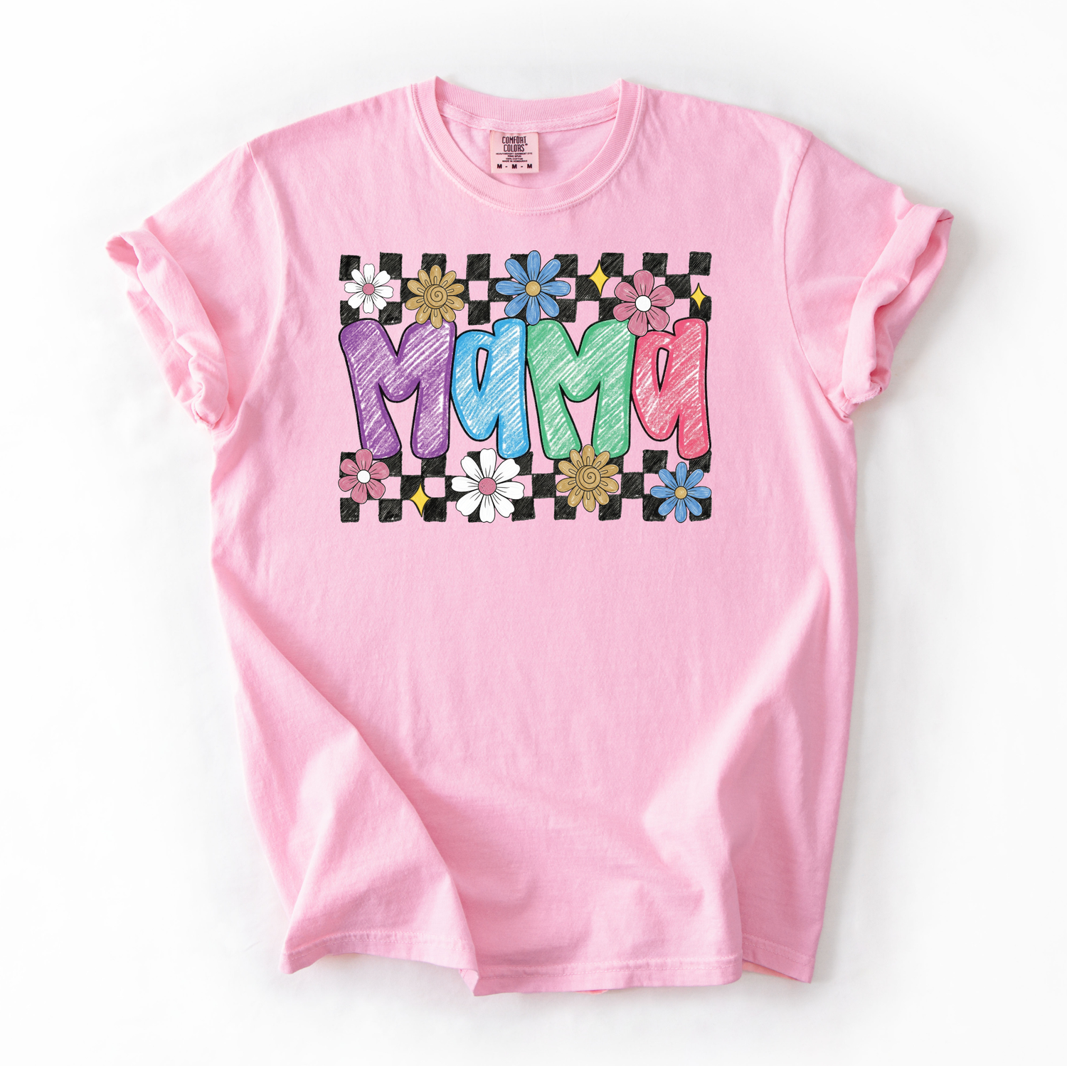 WHOLESALE Retro Floral Mama Comfort Colors Tee (6 Shirts)