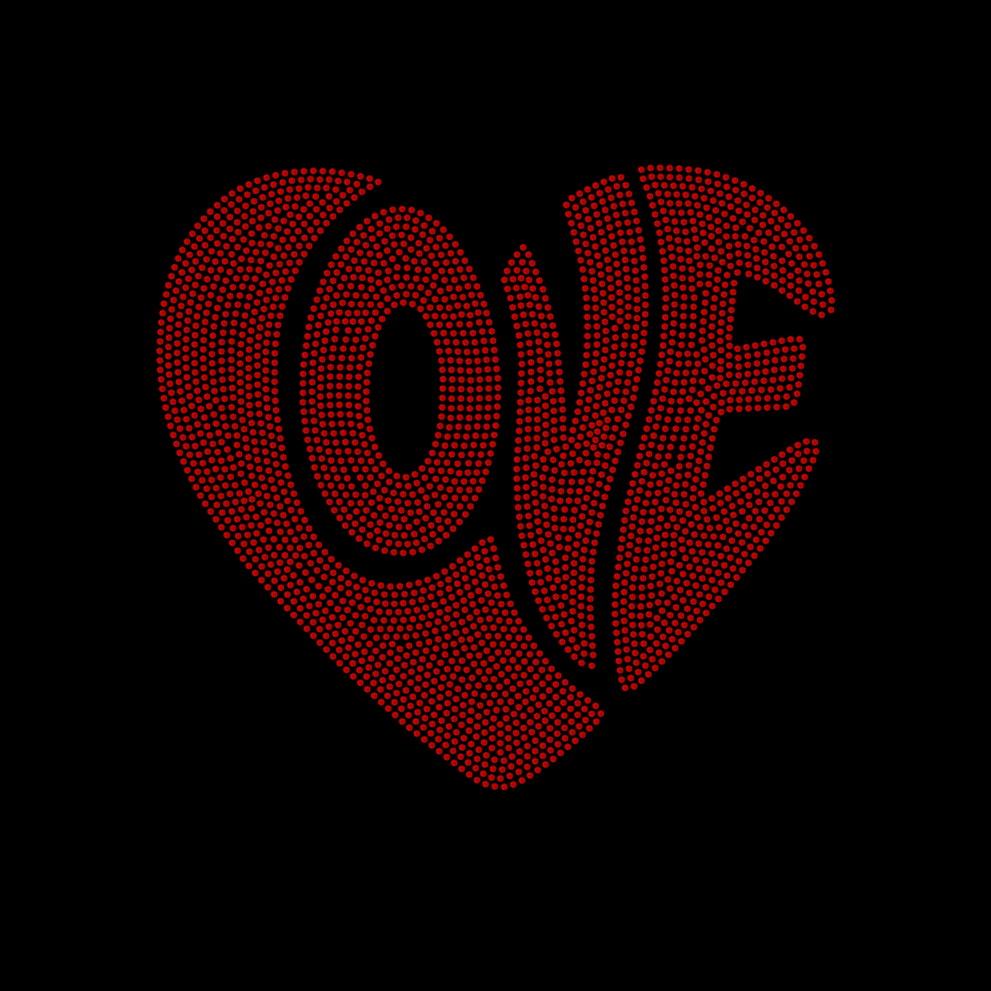 Love Heart Custom Color SPANGLE Transfer