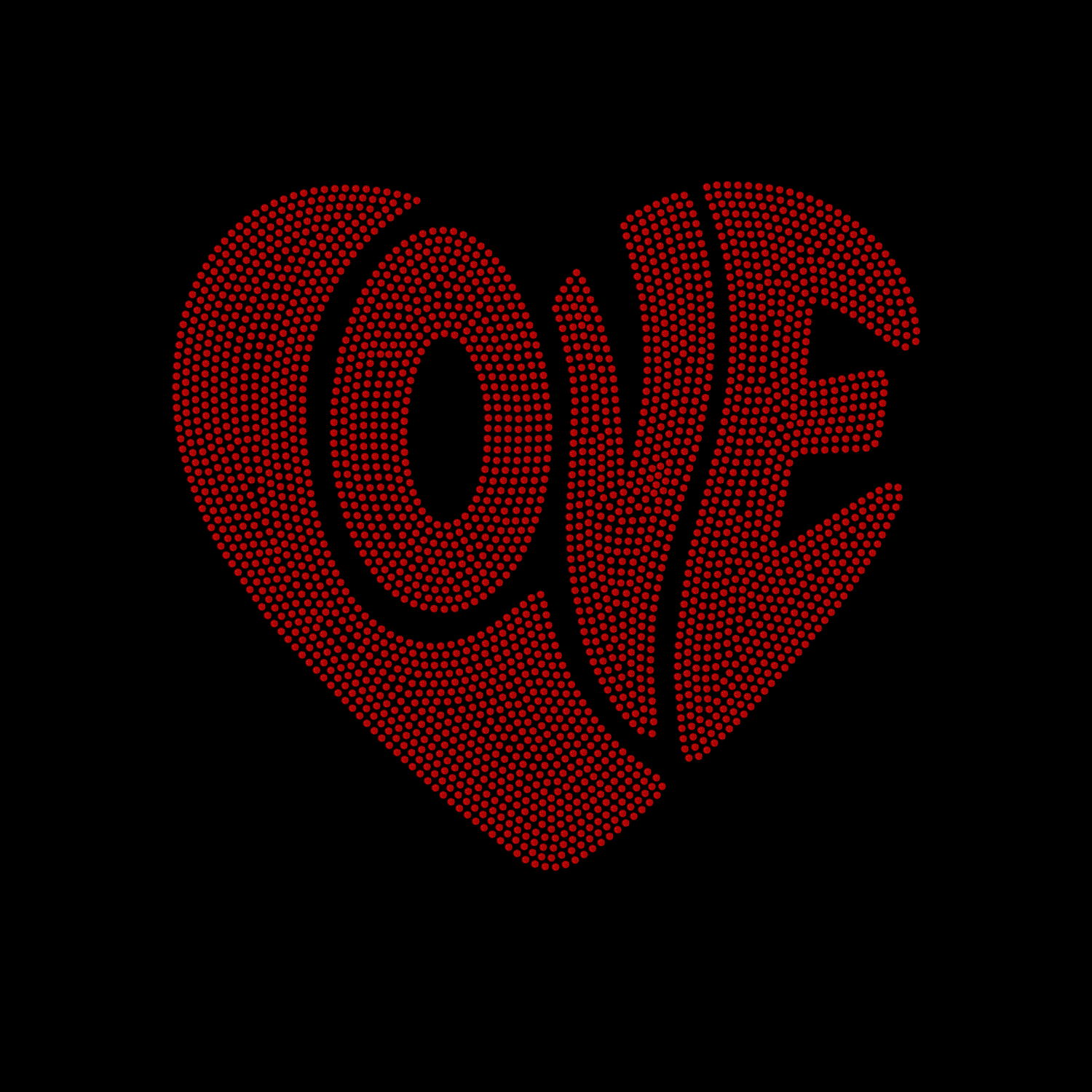 Love Heart Custom Color SPANGLE Transfer