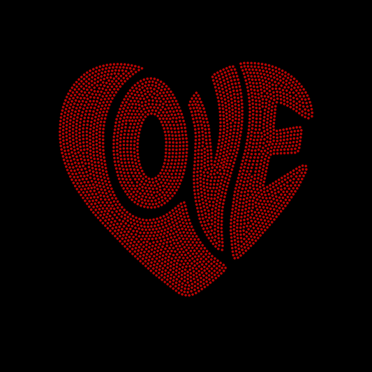 Love Heart Custom Color SPANGLE Transfer