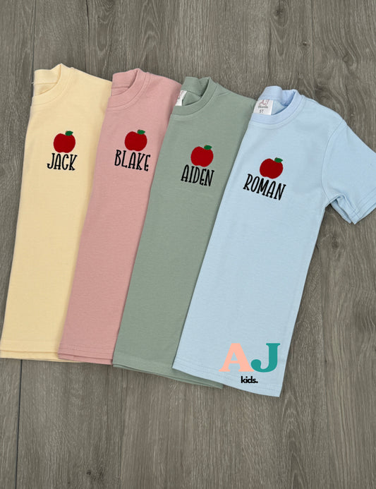 Apple Monogram Personalized Back To School Shirt