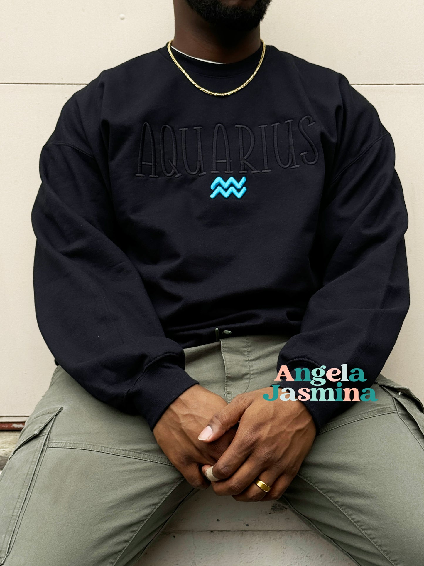 Zodiac 3D Embroidered Crewneck Sweatshirt