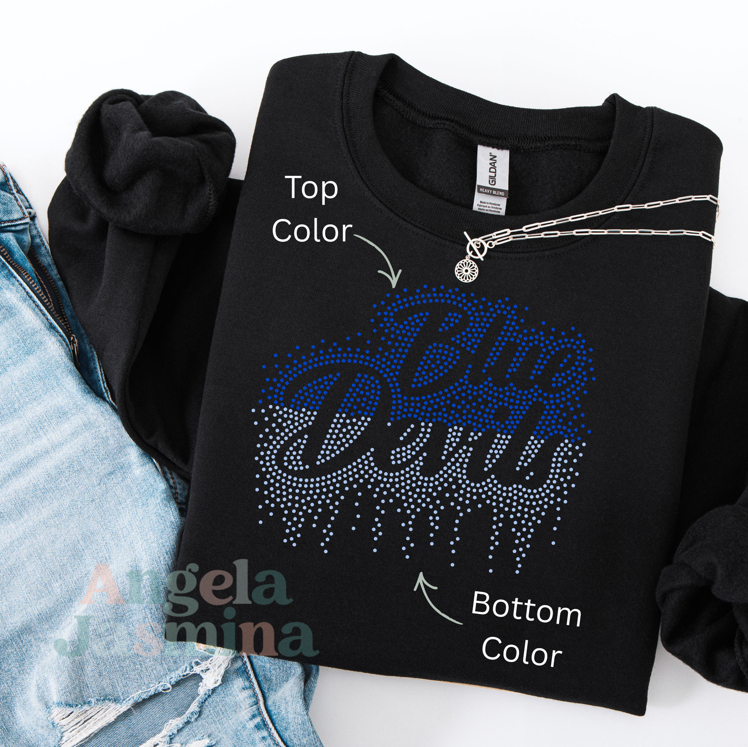 Blue Devils Two Tone Drip SPANGLE Transfer