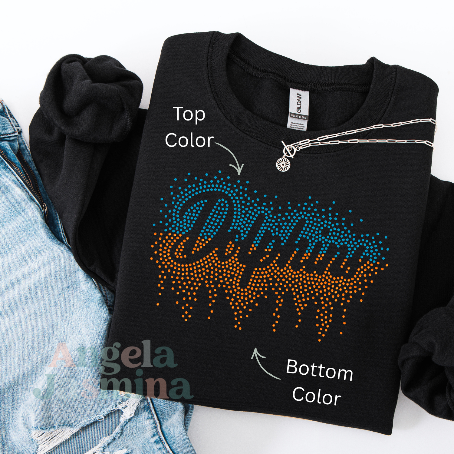 Dolphins Two Tone Drip SPANGLE Transfer