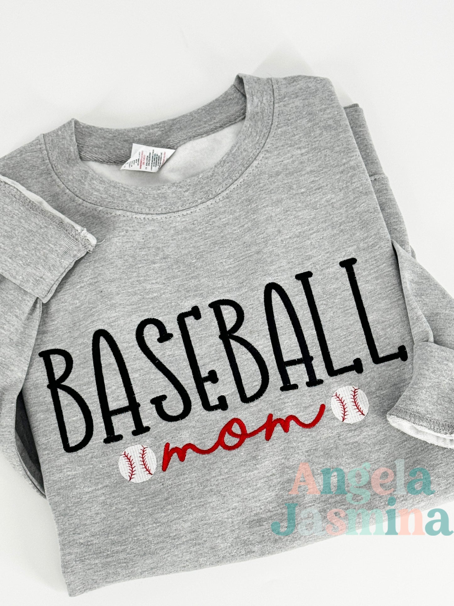 Baseball Mom Embroidered Sweatshirt