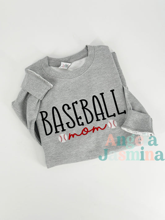 Baseball Mom Embroidered Sweatshirt