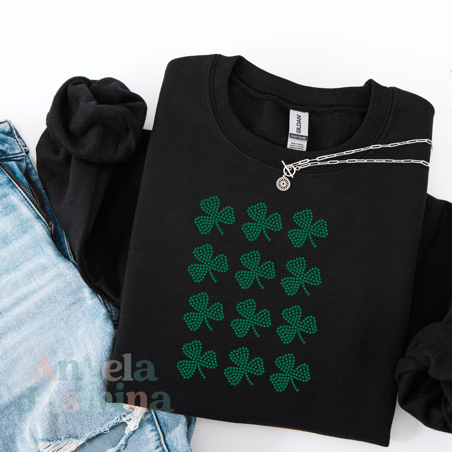 Mini Shamrocks 12 pieces Custom Color SPANGLE Transfer