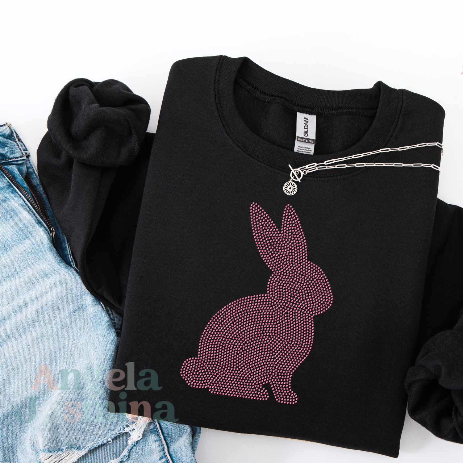 Easter Bunny Custom Color SPANGLE Transfer