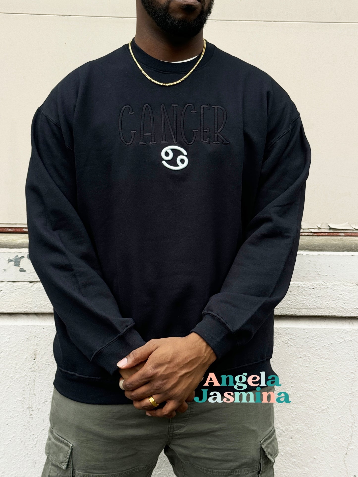 Zodiac 3D Embroidered Crewneck Sweatshirt