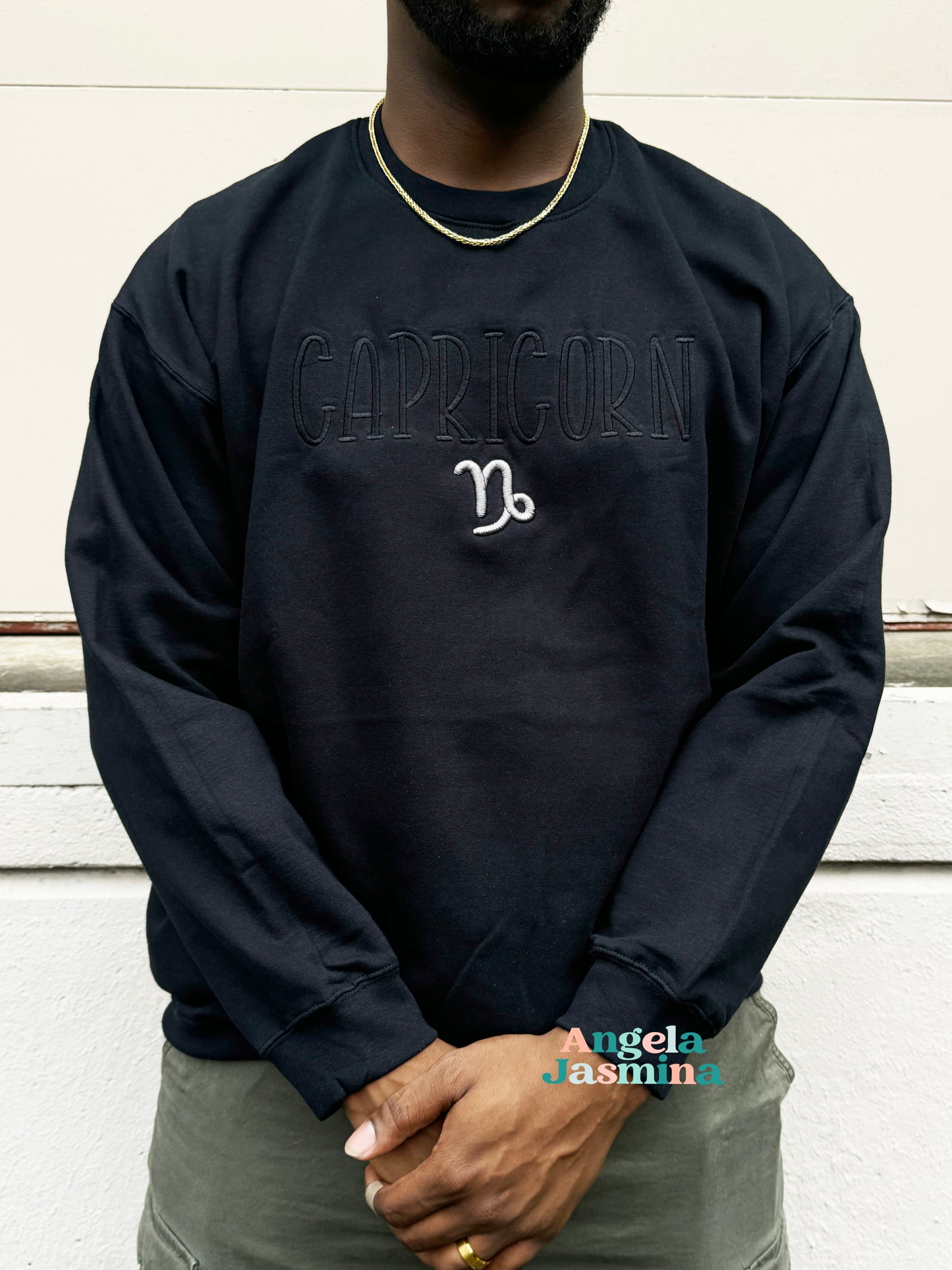 Zodiac 3D Embroidered Crewneck Sweatshirt