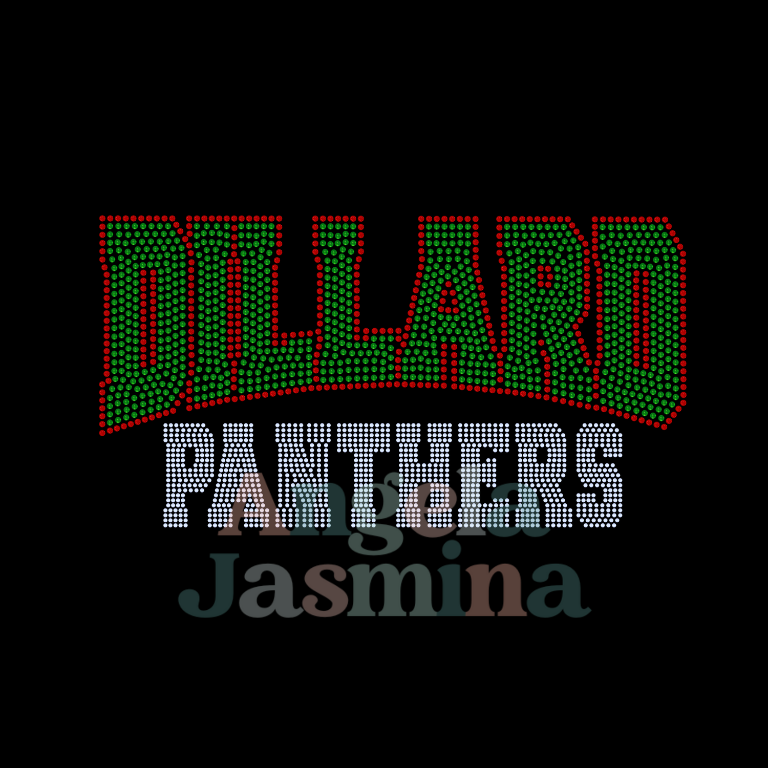 Dillards Panthers Curved Spangle Transfer