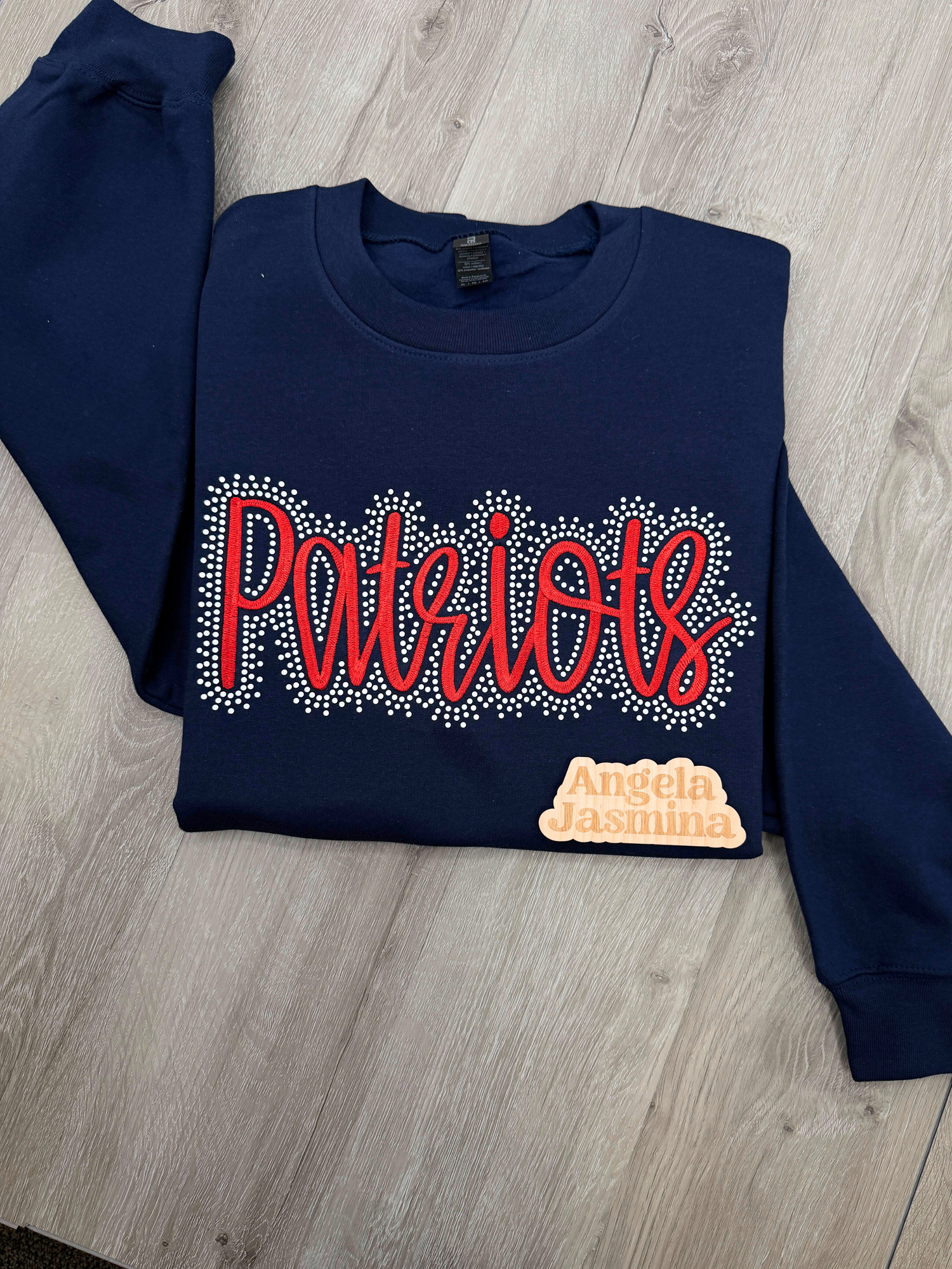 Custom Patriots Embroidered & Bling Sweatshirt
