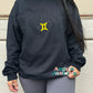 Zodiac 3D Embroidered Crewneck Sweatshirt