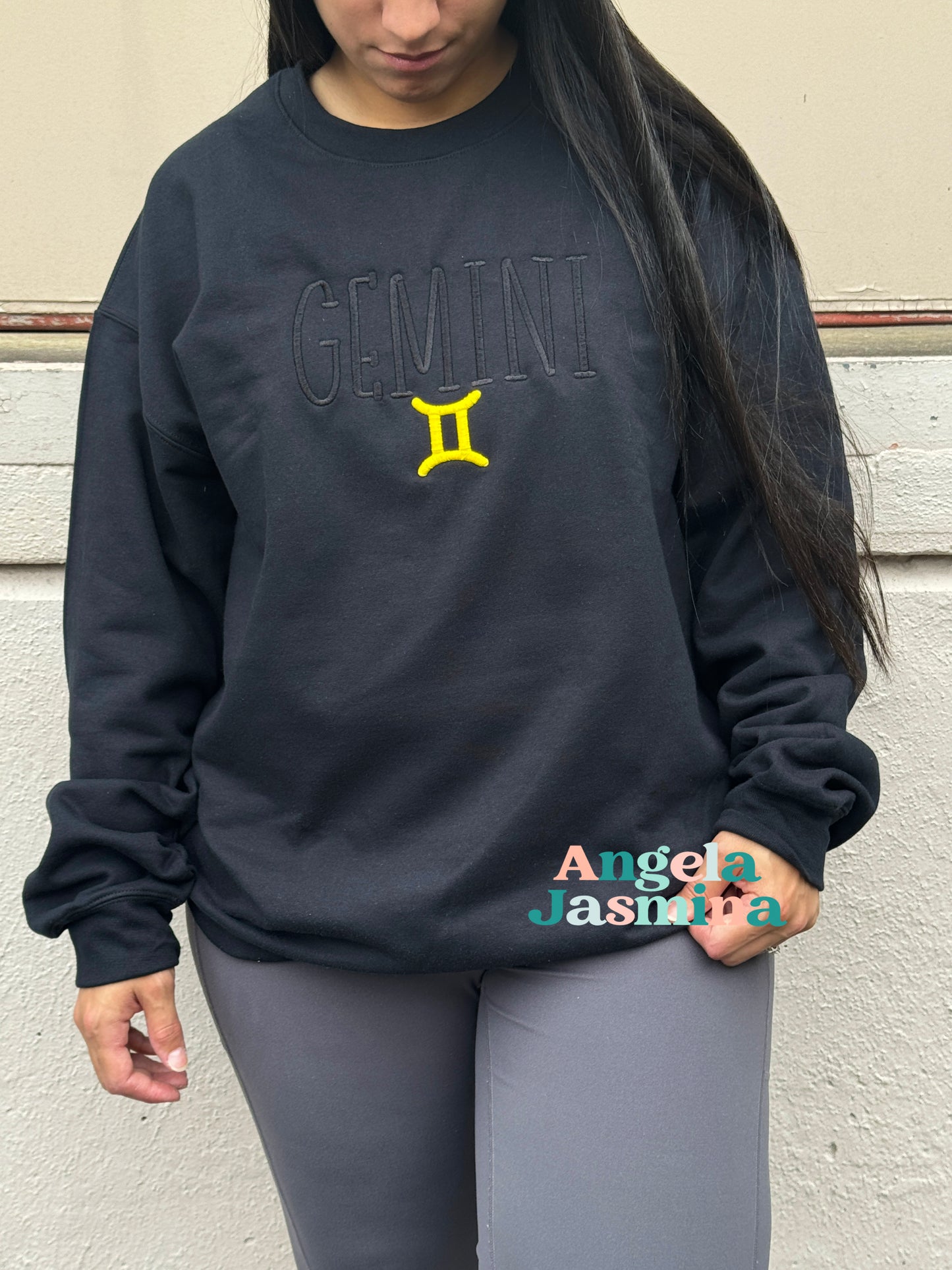 Zodiac 3D Embroidered Crewneck Sweatshirt
